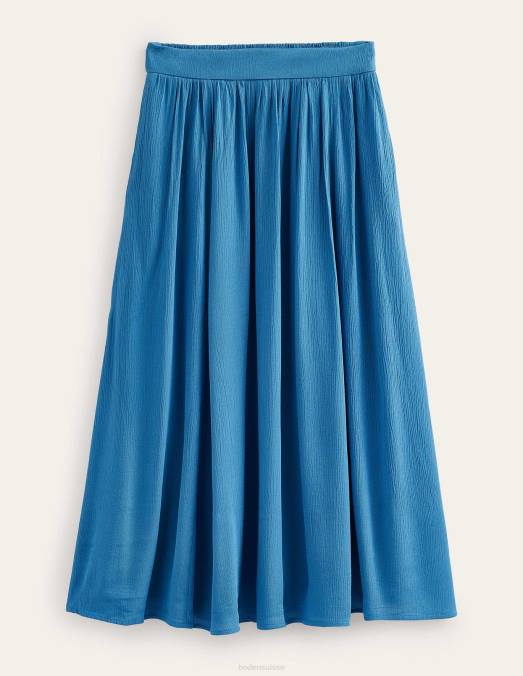 Boden vêtements bleu égéen femmes jupe mi-longue froissée LB2X1799