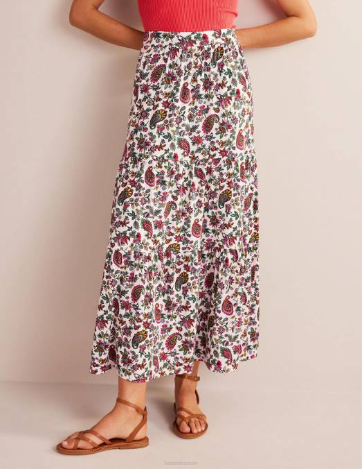 Boden vêtements cachemire multi et pissenlit femmes jupe longue en jersey LB2X1053