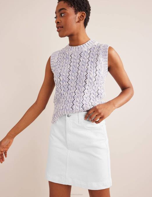 Boden vêtements écru femmes mini-jupe en jean LB2X644