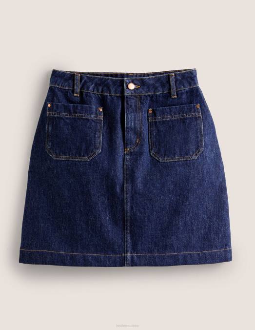 Boden vêtements jean indigo femmes mini-jupe en jean à poches plaquées LB2X2405