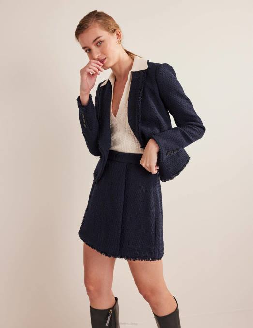 Boden vêtements marine femmes intérêt en tweed mini LB2X1985
