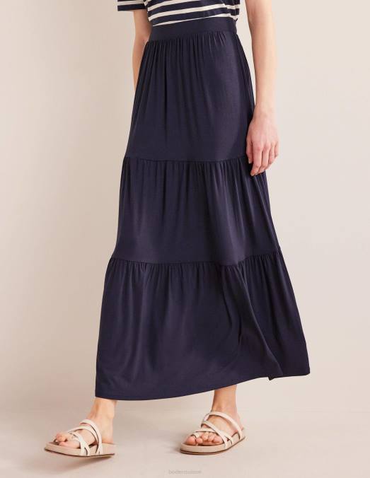 Boden vêtements marine femmes jupe longue en jersey LB2X1285