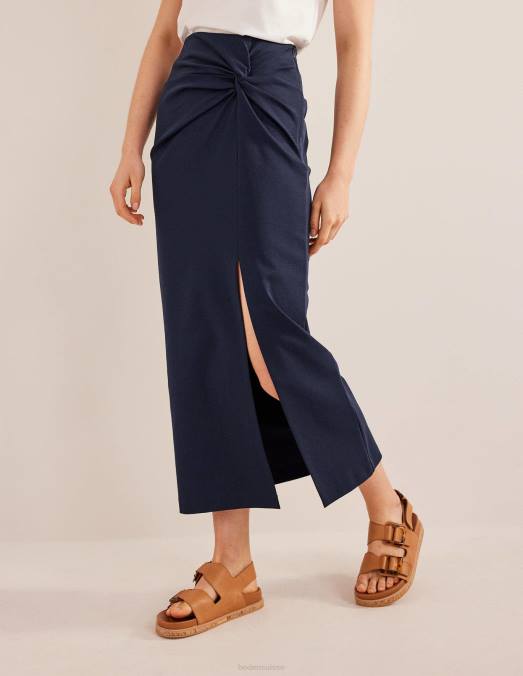 Boden vêtements marine femmes jupe mi-longue en jersey à détail de nœud LB2X981