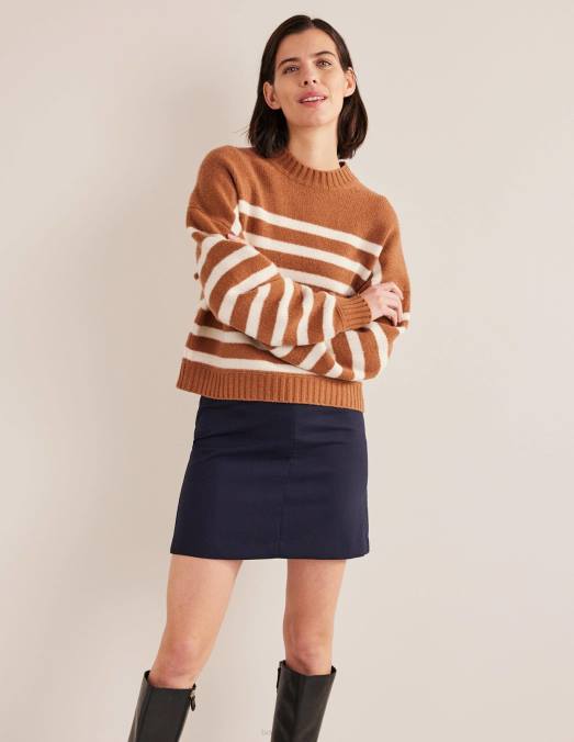 Boden vêtements marine femmes mini-jupe bi-stretch LB2X651