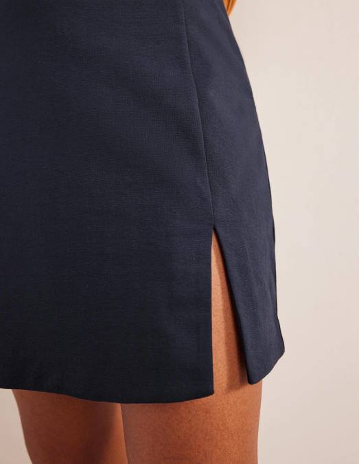 Boden vêtements marine femmes mini-jupe en jersey fendue sur le côté LB2X1862