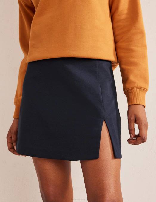 Boden vêtements marine femmes mini-jupe en jersey fendue sur le côté LB2X1862