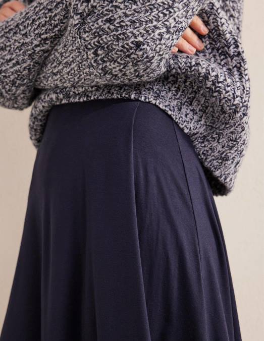 Boden vêtements marine femmes mini-jupe portefeuille en jersey LB2X1534