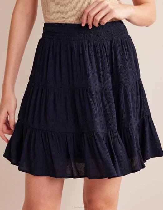Boden vêtements marine femmes minijupe froissée LB2X1554