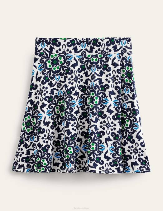 Boden vêtements marine française et pépins opulents femmes mini-jupe portefeuille en jersey LB2X946