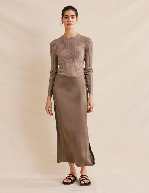Boden vêtements morille femmes jupe colonne en satin LB2X1320