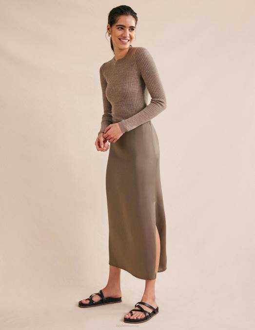 Boden vêtements morille femmes jupe colonne en satin LB2X1320