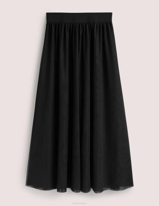 Boden vêtements noir femmes jupe mi-longue ample en tulle LB2X1133