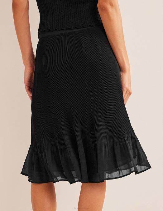 Boden vêtements noir femmes jupe plissée longueur genou LB2X2522