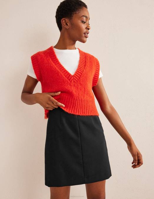 Boden vêtements noir femmes mini-jupe bi-stretch LB2X650