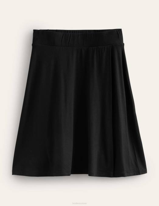 Boden vêtements noir femmes mini-jupe portefeuille en jersey LB2X1329