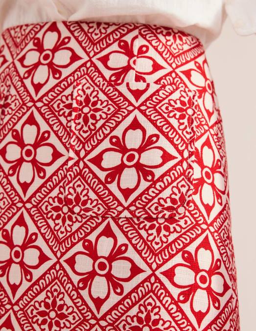 Boden vêtements poinsettia et pépins en bloc femmes coupe trapèze texturée mini LB2X1225