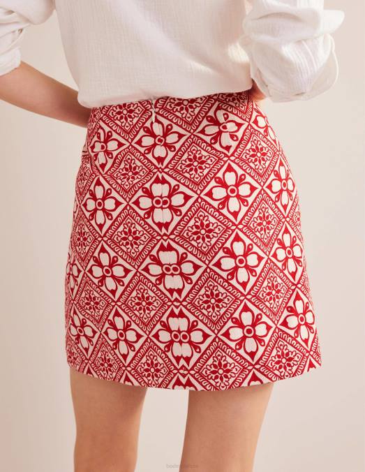 Boden vêtements poinsettia et pépins en bloc femmes coupe trapèze texturée mini LB2X1225