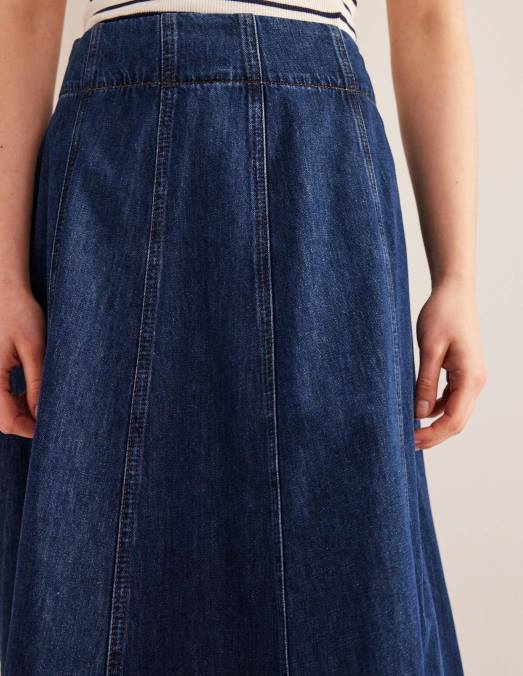 Boden vêtements rincer laver femmes jupe en jean à empiècements LB2X645