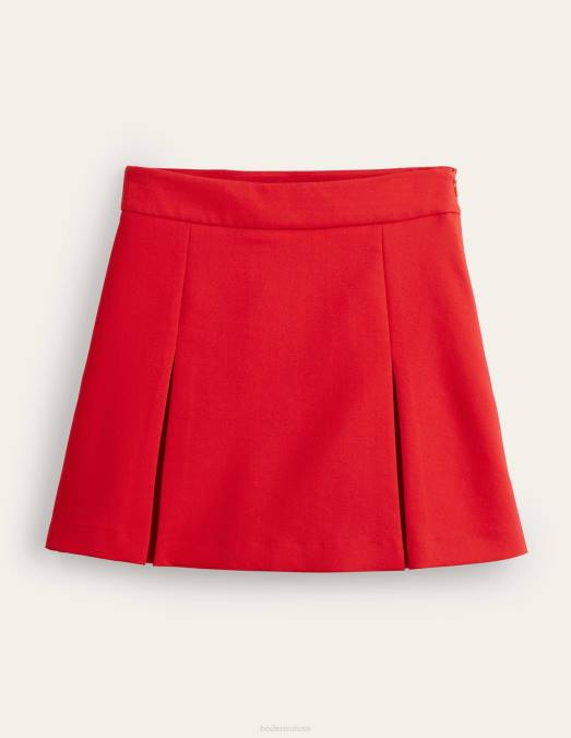 Boden vêtements rouge femmes mini-jupe trapèze plissée LB2X1940