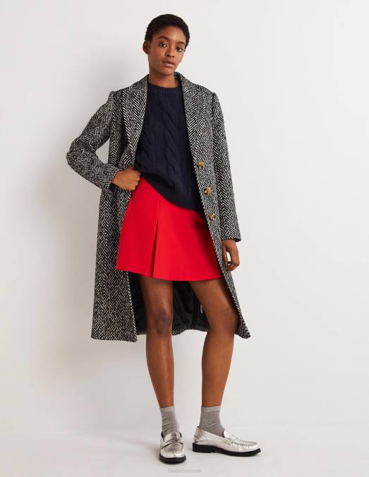 Boden vêtements rouge femmes mini-jupe trapèze plissée LB2X1940