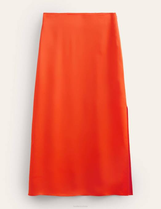 Boden vêtements tomate cerise femmes jupe colonne en satin LB2X1452