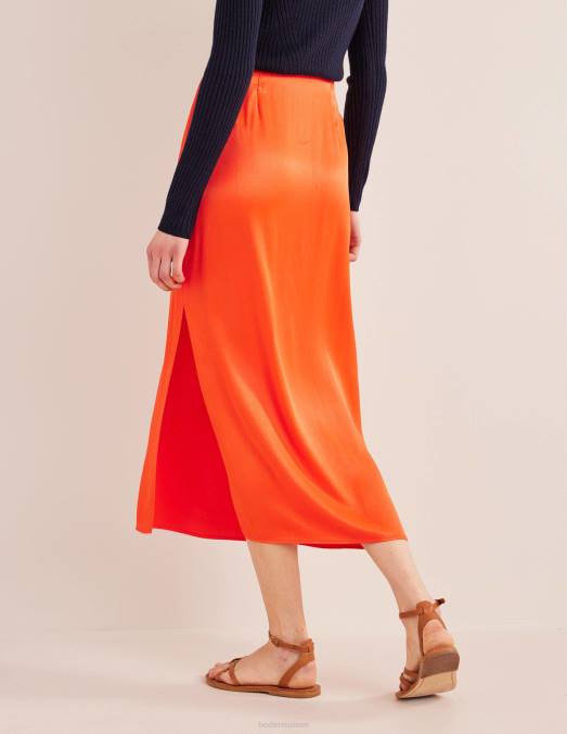 Boden vêtements tomate cerise femmes jupe colonne en satin LB2X1452