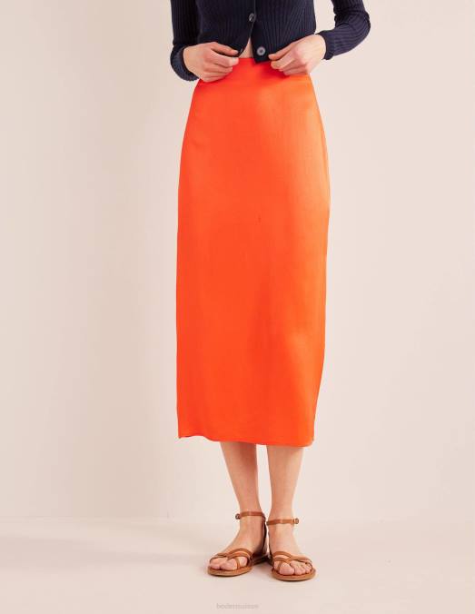 Boden vêtements tomate cerise femmes jupe colonne en satin LB2X1452