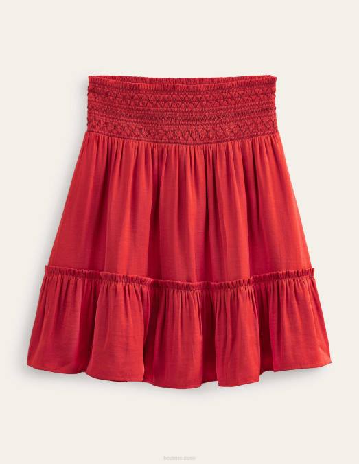 Boden vêtements tomate femmes mini-jupe froncée à taille LB2X1693