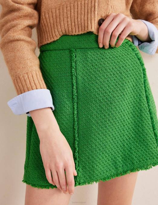 Boden vêtements vert femmes intérêt en tweed mini LB2X2008