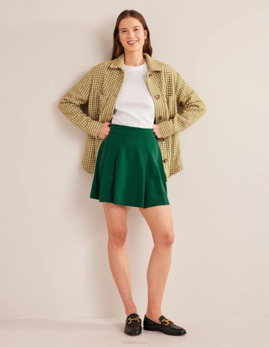 Boden vêtements vert émeraude femmes mini-jupe plissée en crêpe LB2X1981