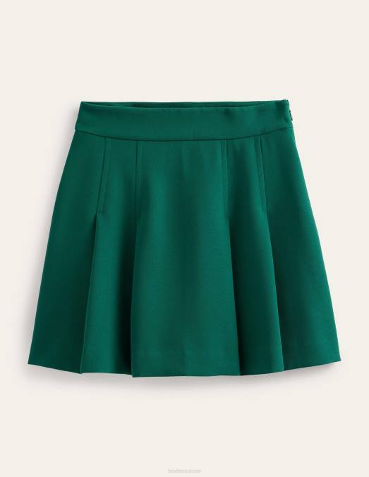 Boden vêtements vert émeraude femmes mini-jupe plissée en crêpe LB2X1981