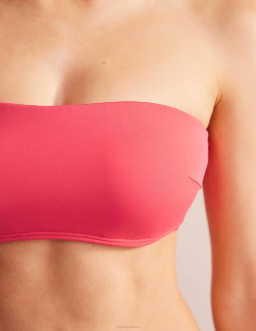 Boden vêtements baie rose femmes haut de bikini bandeau à maintien LB2X258