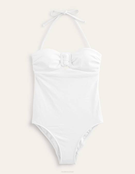 Boden vêtements blanc femmes maillot de bain bandeau à boucle portefeuille LB2X1636