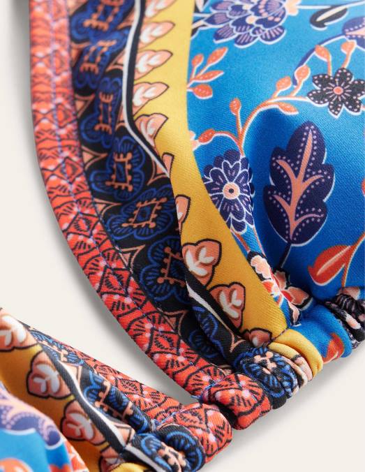 Boden vêtements bleu baleine & pétale de lotus femmes haut de bikini à ficelle LB2X2229