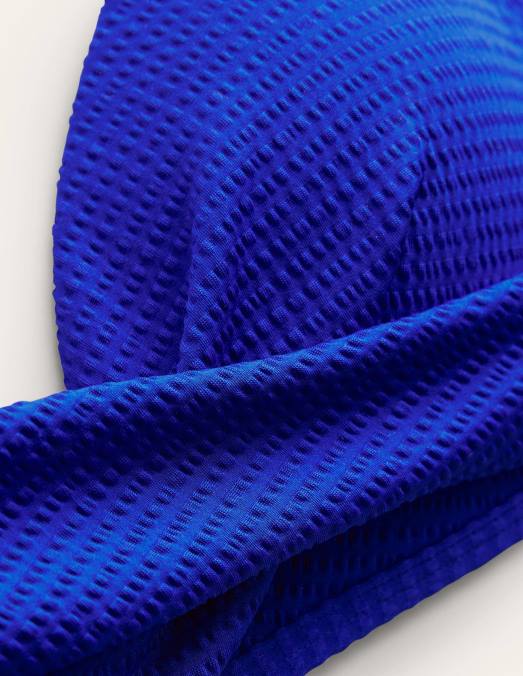 Boden vêtements bleu cobalt et crépon femmes haut de bikini à bonnets capri LB2X1785