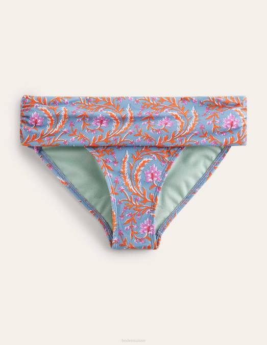 Boden vêtements bleu delph et vigne opulente femmes bas de bikini classique à plis LB2X2096