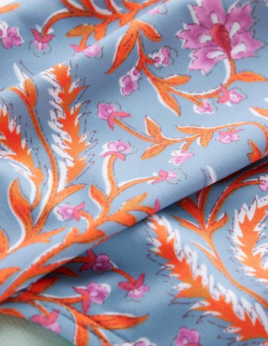 Boden vêtements bleu delph et vigne opulente femmes bas de bikini classique à plis LB2X2096