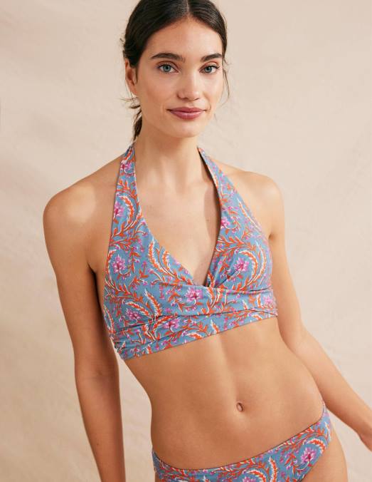 Boden vêtements bleu delph et vigne opulente femmes haut de bikini dos nu levanzo LB2X1290