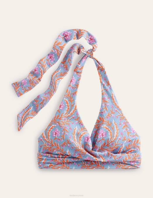 Boden vêtements bleu delph et vigne opulente femmes haut de bikini dos nu levanzo LB2X1290