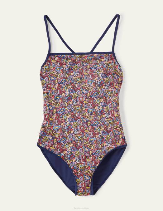 Boden vêtements bleu marine français et blush cachemire femmes maillot de bain à cordon noué au dos LB2X2417