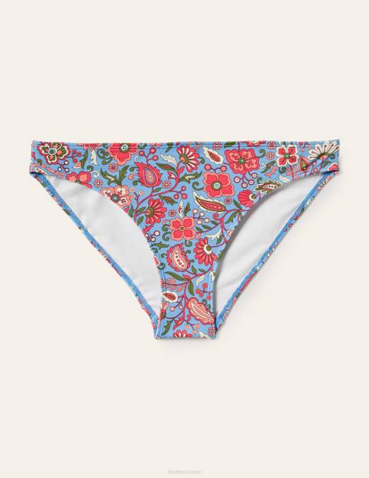 Boden vêtements bleu poussiéreux et paradis oriental femmes bas de bikini classique LB2X2058
