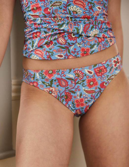 Boden vêtements bleu poussiéreux et paradis oriental femmes bas de bikini classique LB2X2058