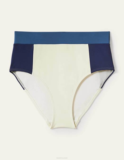 Boden vêtements bloc de couleur ivoire femmes bas de bikini taille haute LB2X2023