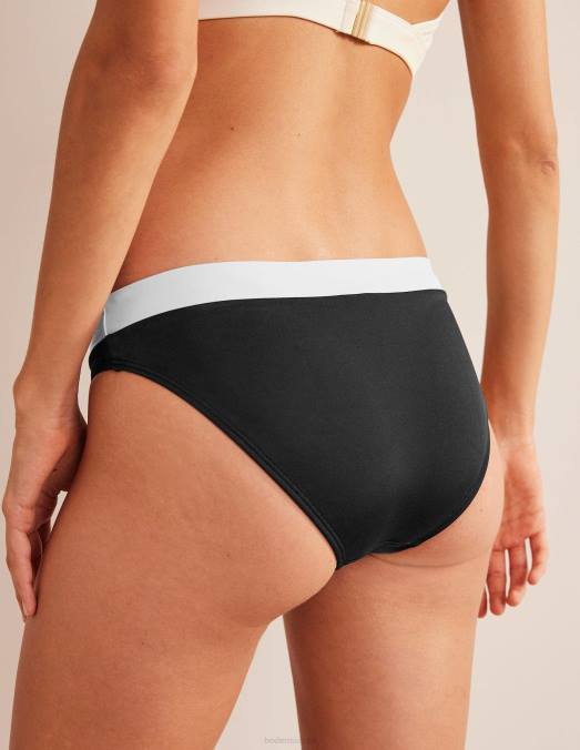 Boden vêtements bloc de couleur noir femmes bas de bikini à empiècements LB2X307