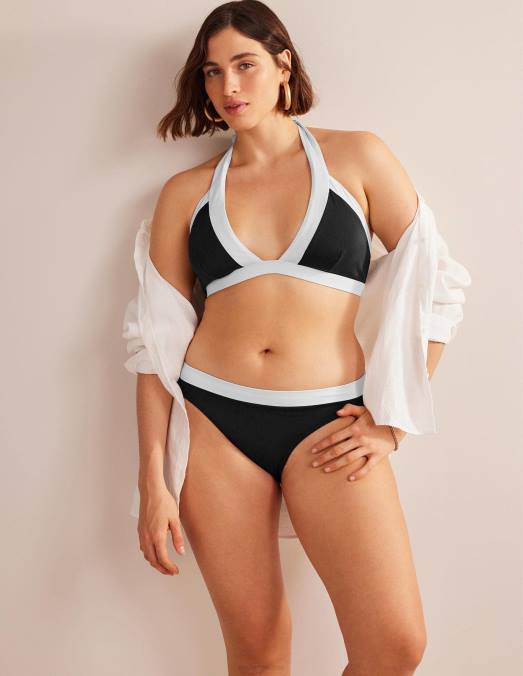 Boden vêtements bloc de couleur noir femmes bas de bikini à empiècements LB2X307