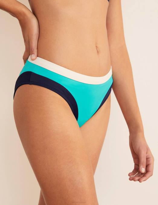 Boden vêtements bloc de couleur turquoise femmes bas de bikini santorin LB2X2046
