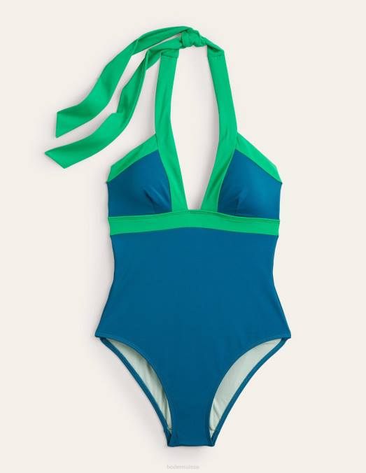 Boden vêtements bloc de couleurs au bord de l'océan femmes maillot de bain dos nu Ithaca LB2X1416