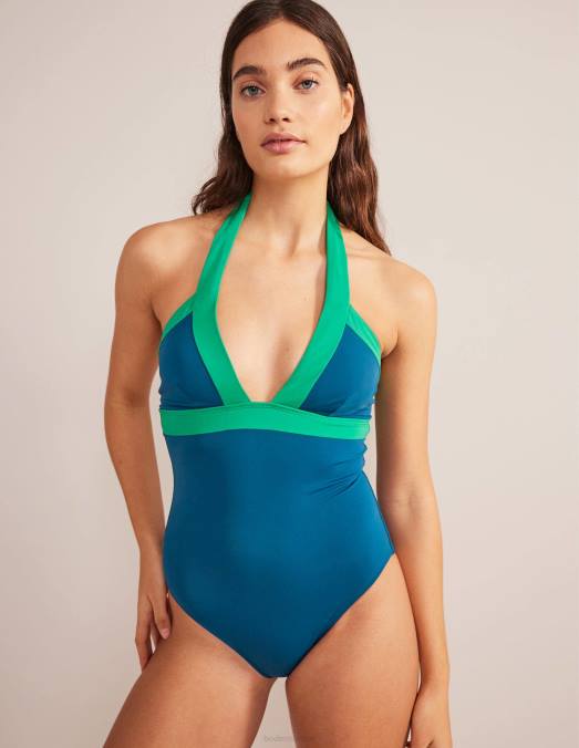 Boden vêtements bloc de couleurs au bord de l'océan femmes maillot de bain dos nu Ithaca LB2X1416