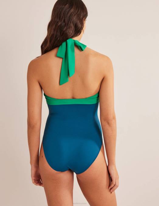 Boden vêtements bloc de couleurs au bord de l'océan femmes maillot de bain dos nu Ithaca LB2X1416