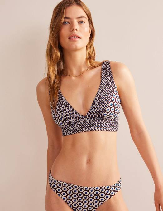 Boden vêtements bordeaux foncé & rêverie femmes haut de bikini à col v porto LB2X245